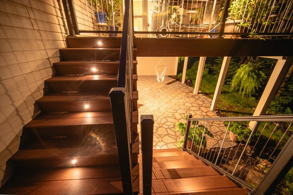 Deck staircase lighting