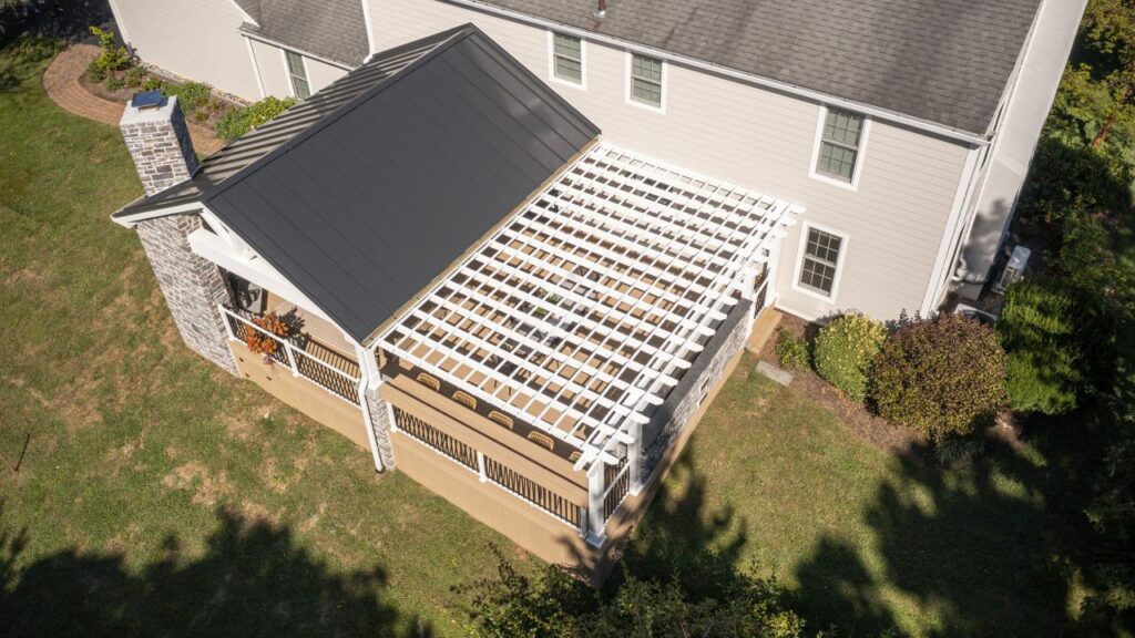 White Pergola Overhead View